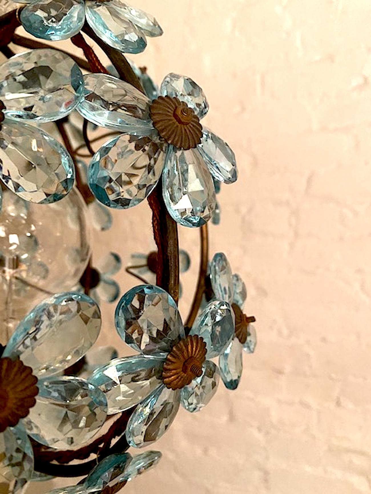 Italian Crystal Flower Pendant Light 6