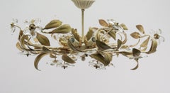 Italian Crystal Glass and Metal Florentine Ceiling Lamp by Banci Firenze, 1960s