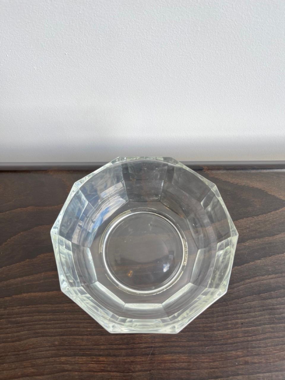 Late 20th Century Italian Crystal Glass Centrepiece Bowl For Sale