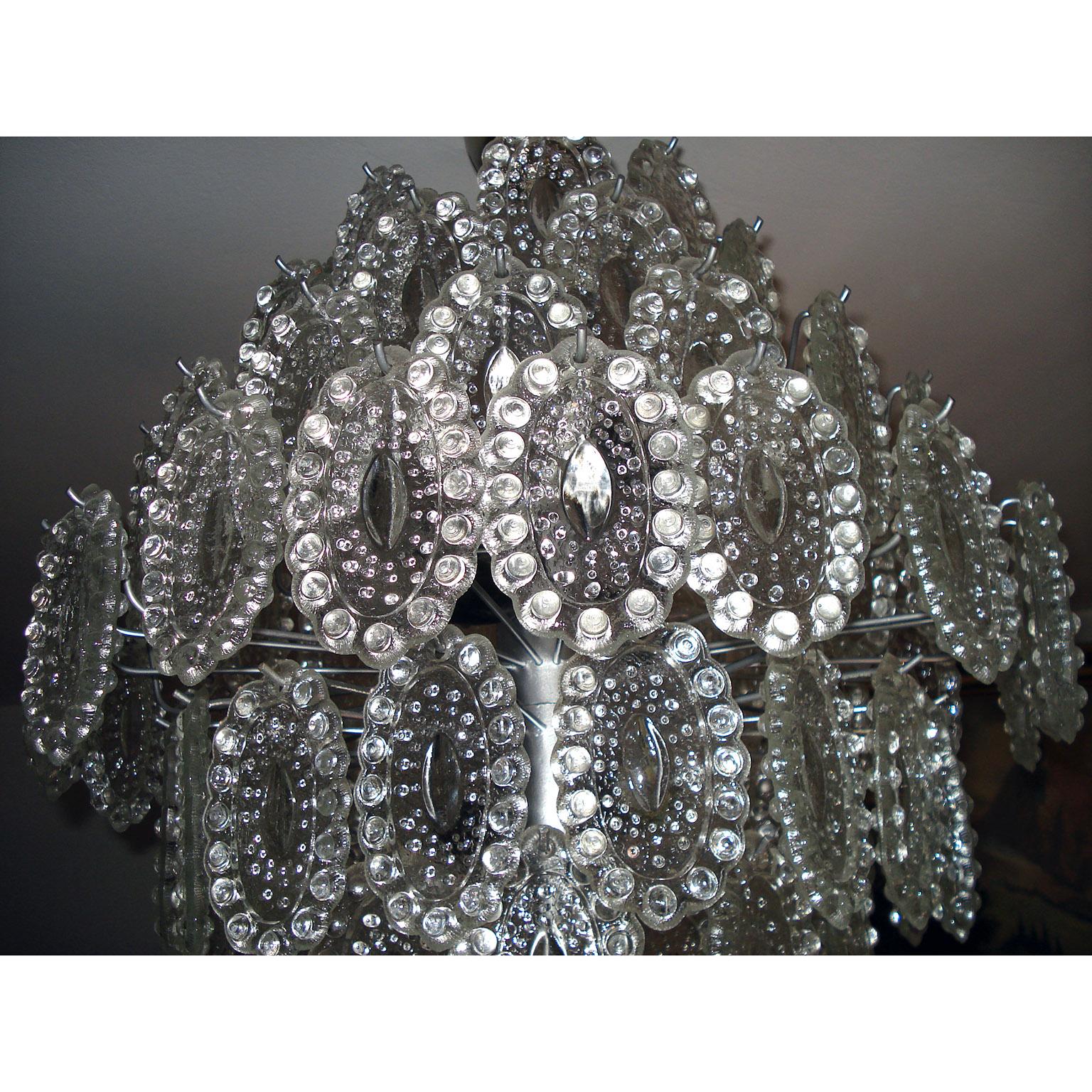 Italian Crystal Glass Chandelier in the Style of Mazzega, 1 of 2 For Sale 5