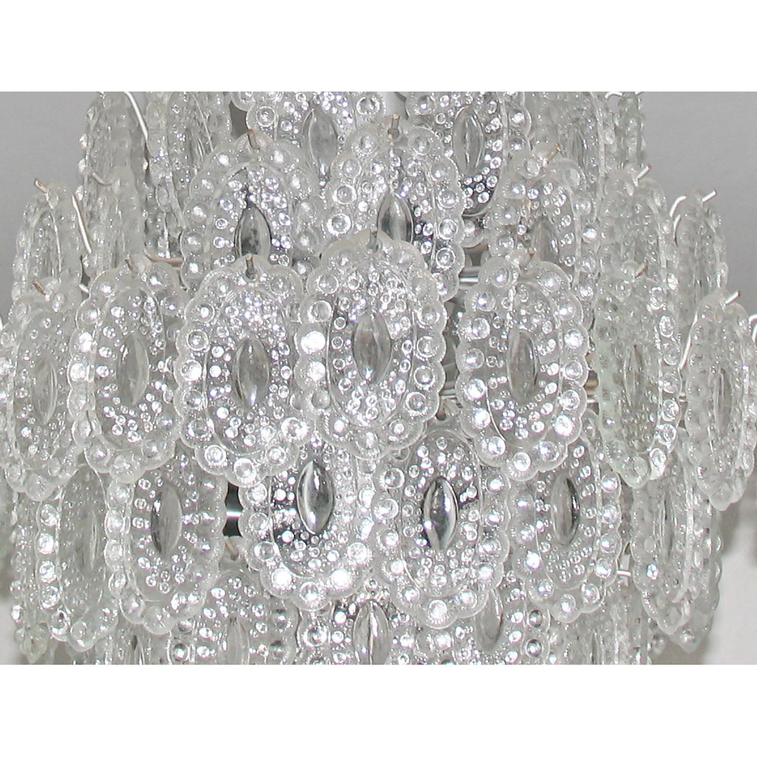 Italian Crystal Glass Chandelier in the Style of Mazzega, 1 of 2 For Sale 7