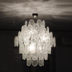 Italian Crystal Glass Chandelier in the Style of Mazzega