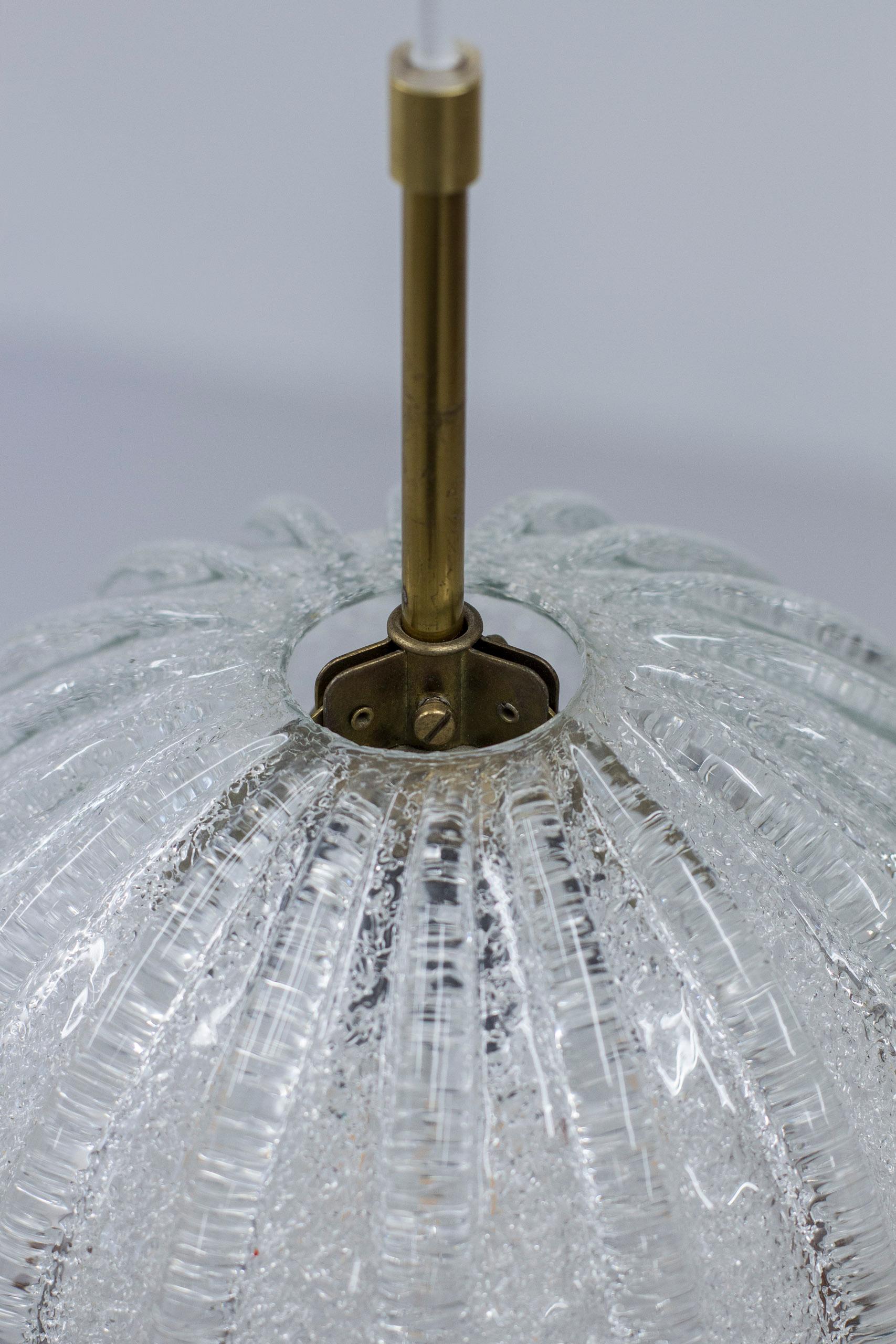 Italian Crystal Glass Pendant Lamp by Barovier & Toso, 1950s, No.1 3