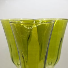 Copas de Champán Verdes de Cristal Italiano de Vietri - Set de 3