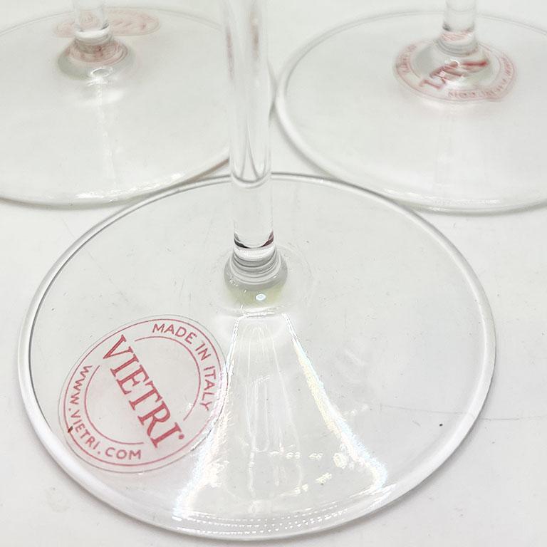 Copas de Champán Verdes de Cristal Italiano de Vietri - Set de 3 Neoclásico en venta