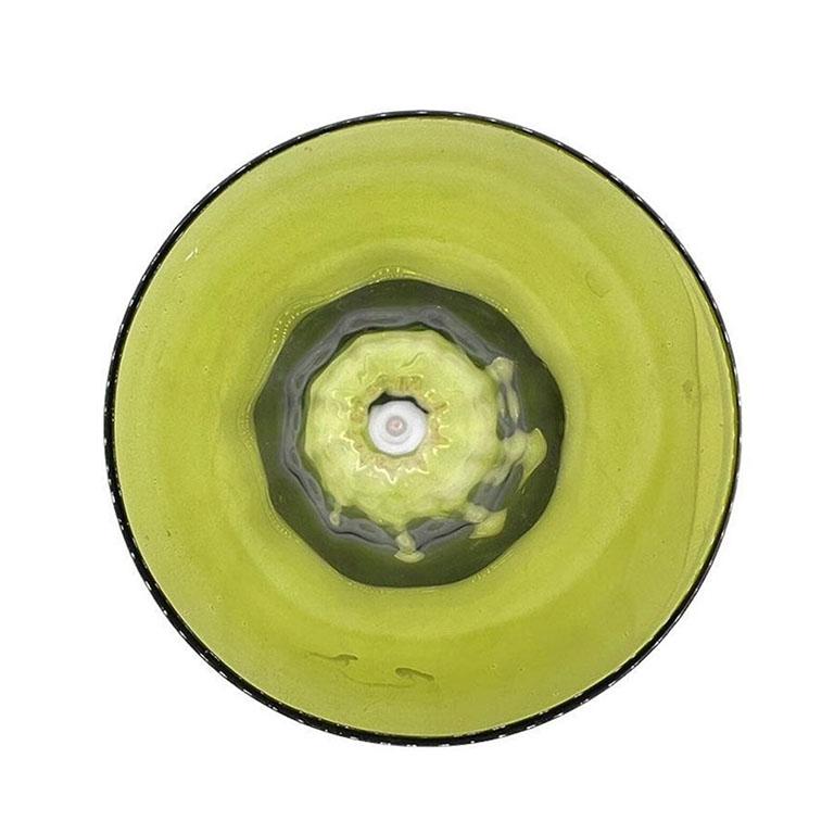 Copas de Champán Verdes de Cristal Italiano de Vietri - Set de 3 en Excelente estado para la venta en Oklahoma City, OK