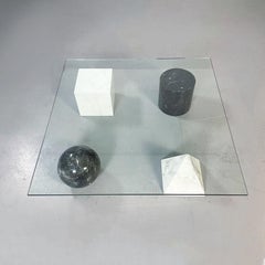 Italian Crystal Marble Metafora Coffee Table by Vignelli for Casigliani, 1980s