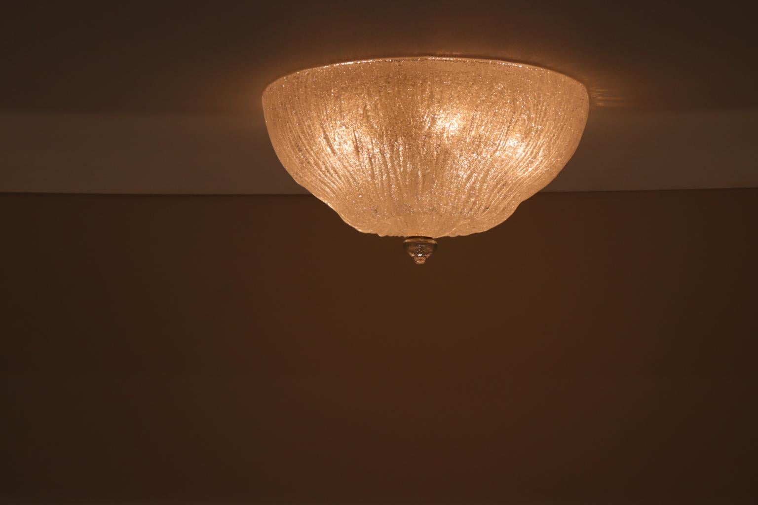Late 20th Century Italian Crystal Murano Glass Ceiling Light by Murano Due For Sale