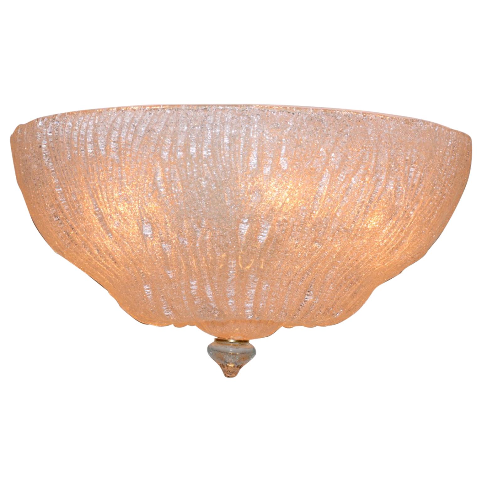 Italian Crystal Murano Glass Ceiling Light by Murano Due For Sale