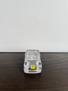 Italian Crystal Paperweight Ferrari Car 1970s