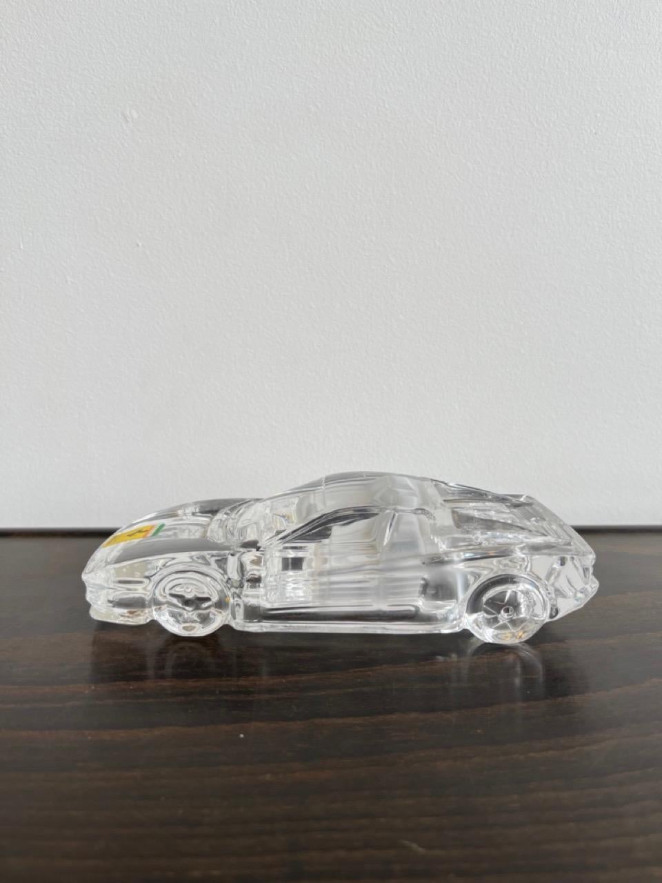 Italian Crystal Paperweight Ferrari Car 1970s In Good Condition For Sale In Byron Bay, NSW