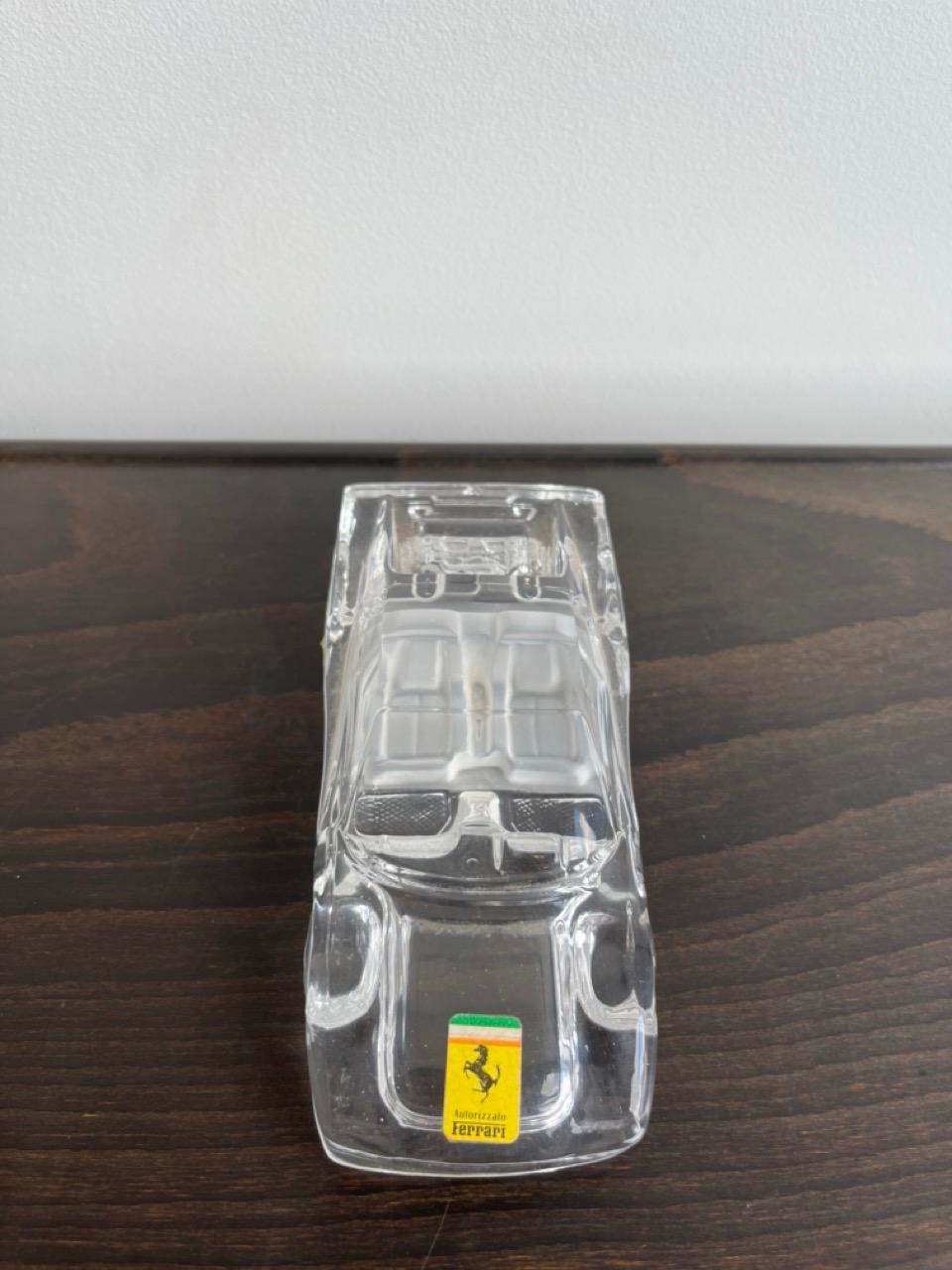 Late 20th Century Italian Crystal Paperweight Ferrari Car 1970s For Sale