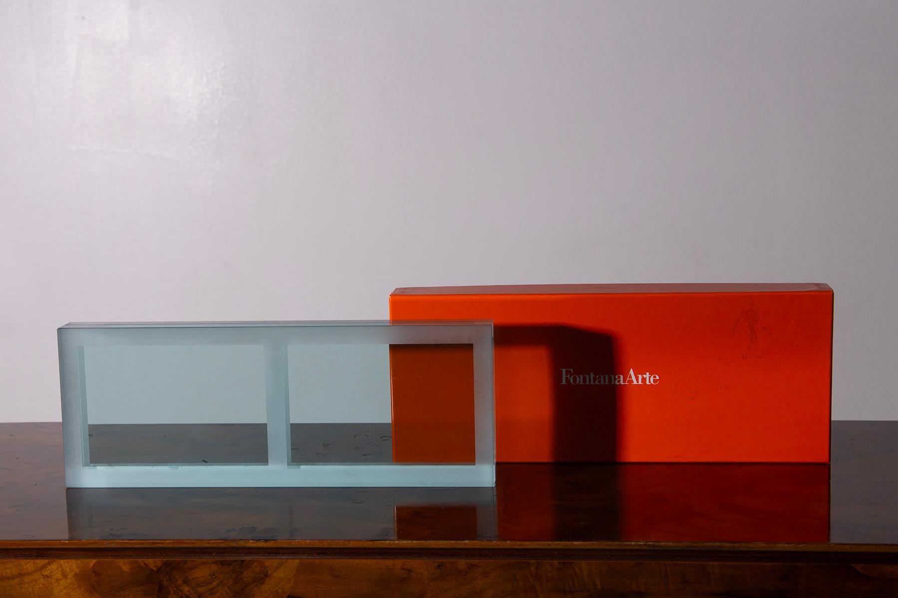 Italian crystal photo holder for FONTANA ARTE im Zustand „Gut“ im Angebot in Milano, IT