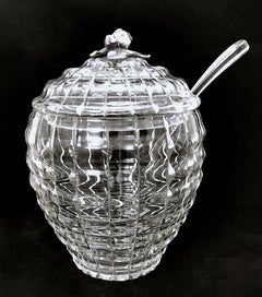 Italian Crystal Punch Bowl With Lid And Ladle