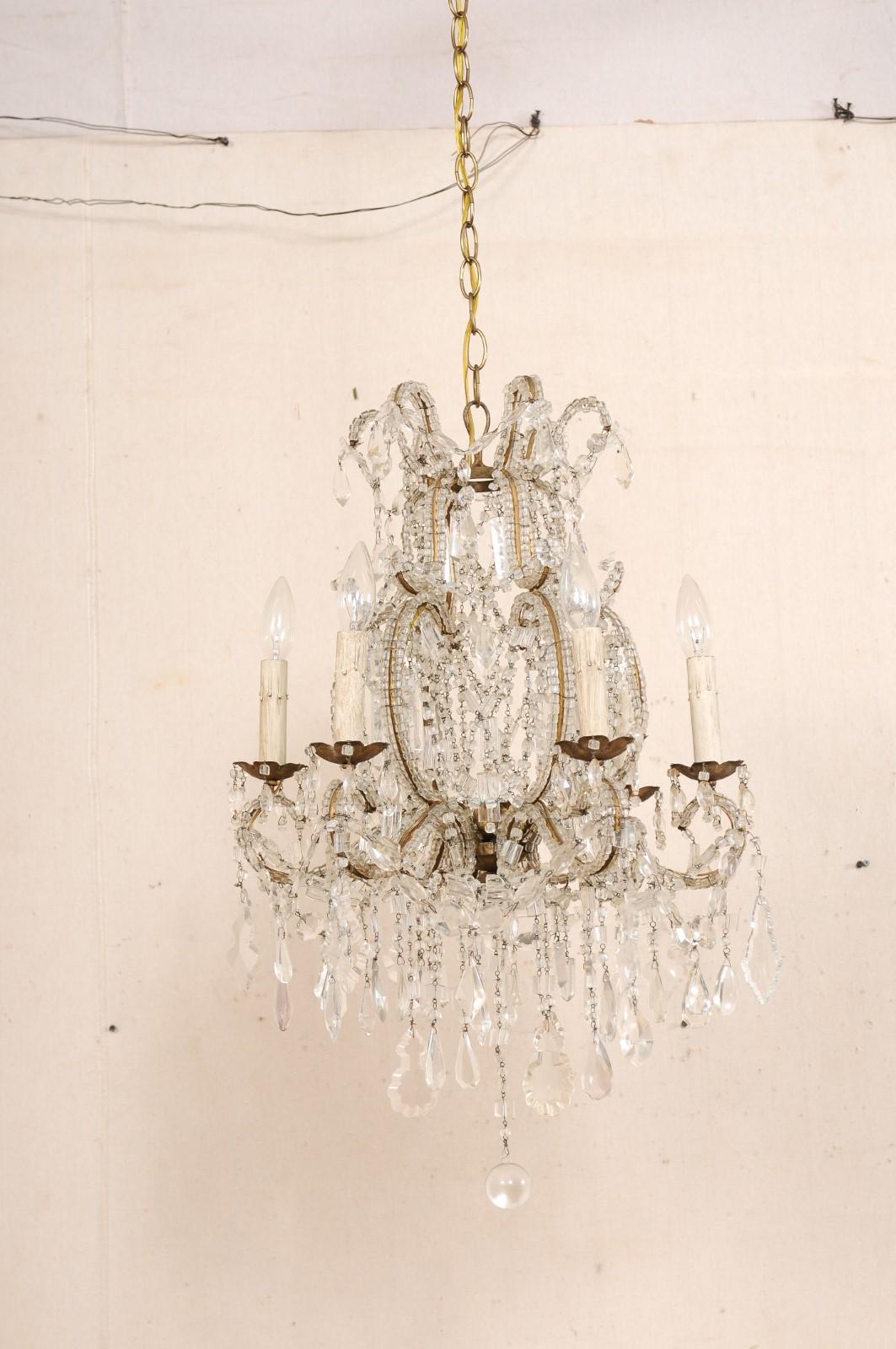 Lampadario a sei luci in cristallo italiano (bellissimo formato Petite!) in vendita 4