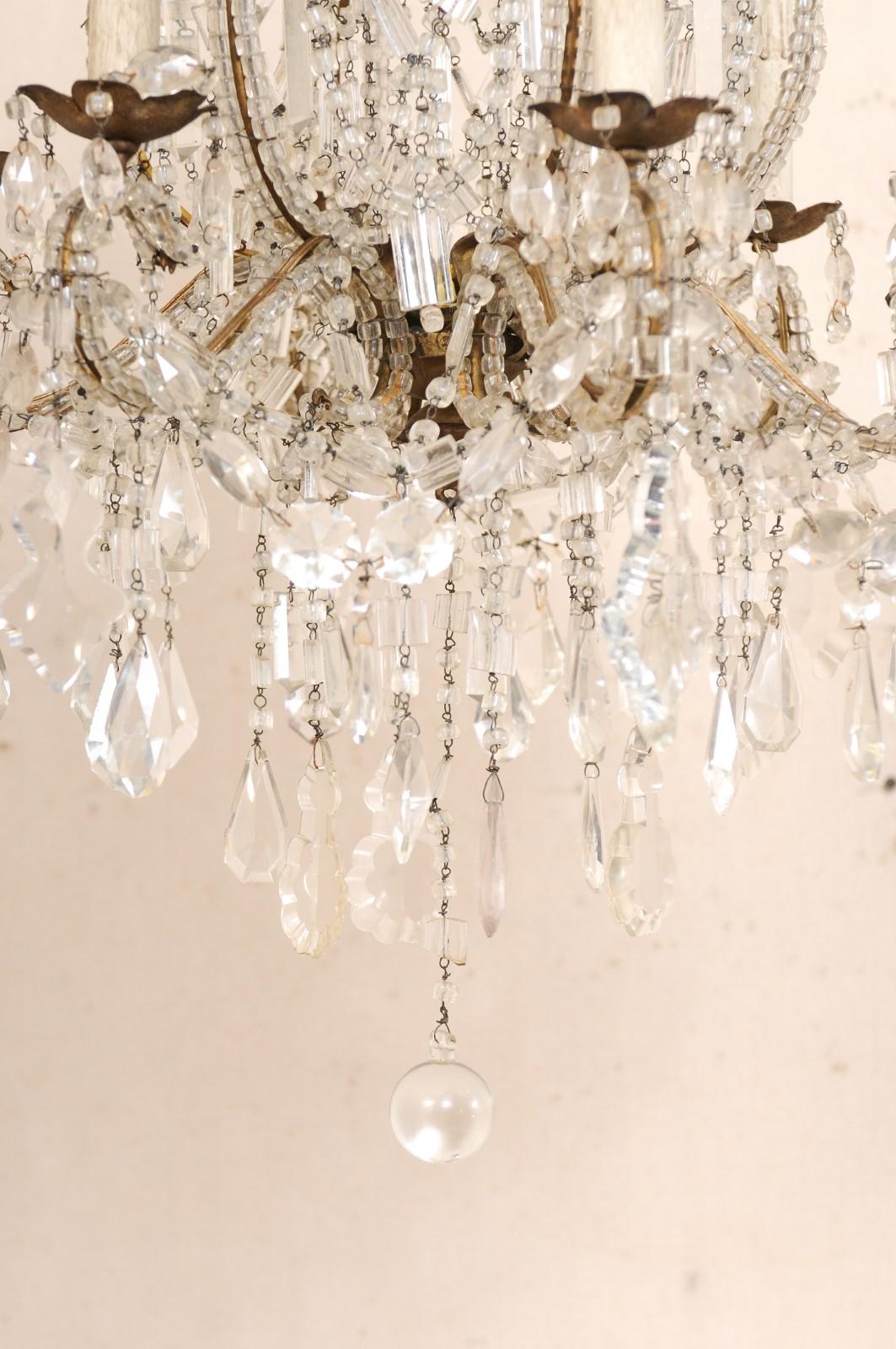 XX secolo Lampadario a sei luci in cristallo italiano (bellissimo formato Petite!) in vendita