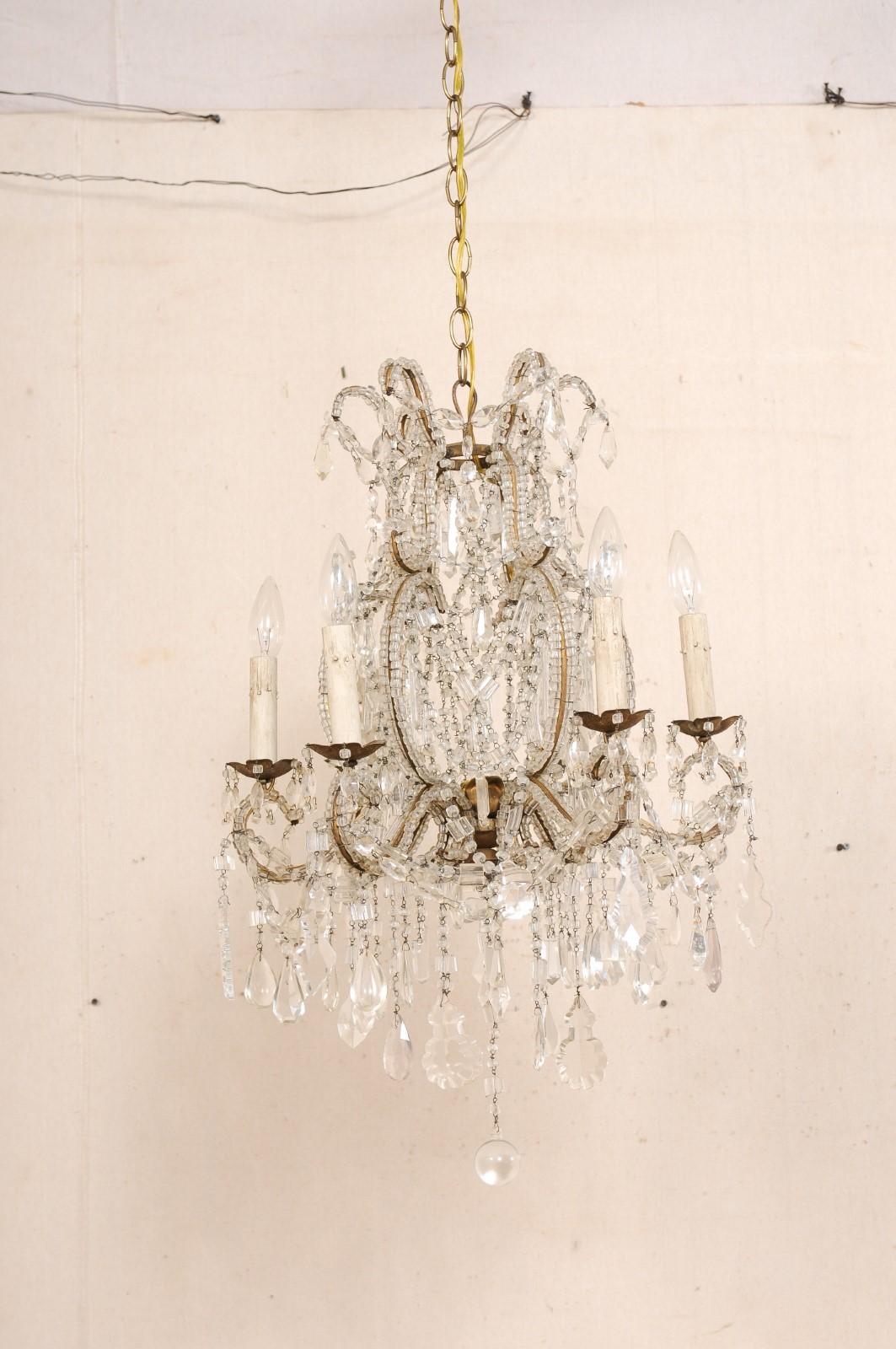 Lampadario a sei luci in cristallo italiano (bellissimo formato Petite!) in vendita 2