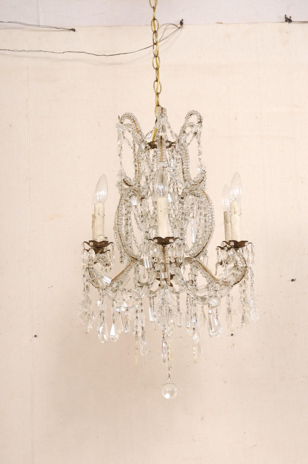 Lampadario a sei luci in cristallo italiano (bellissimo formato Petite!) in vendita 3