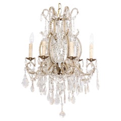 Italian Crystal Six-Light Chandelier (Beautiful Petite Sized!)