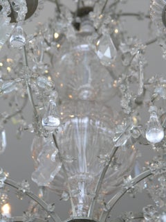 Italian Crystal Sixteen, Light Monumental Chandelier