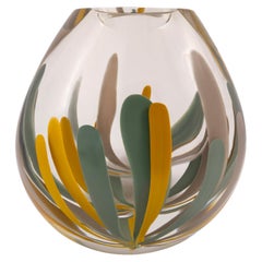 Vaso di cristallo italiano di Barovier&Toso, Grey Sage Honey, Posidonia