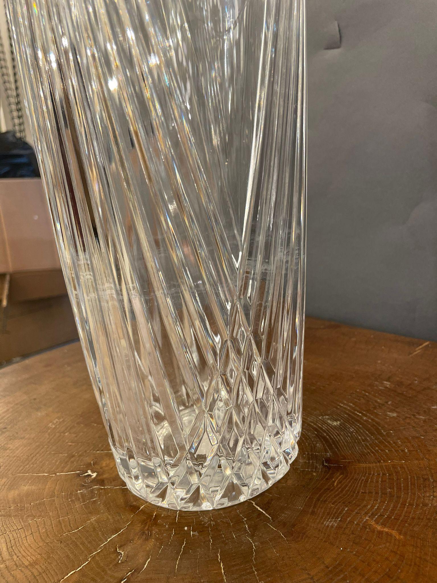 Italian Cut Crystal Vase, Italy 1970s For Sale 1