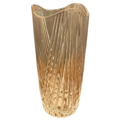 Italian Cut Crystal Vase, Italy 1970s