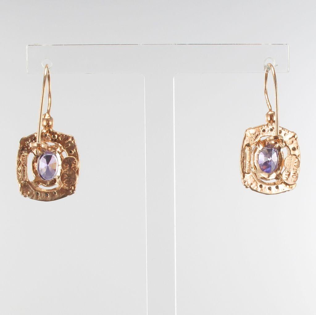 Greek Revival Italian Crystal Vermeil Antique Style Earrings