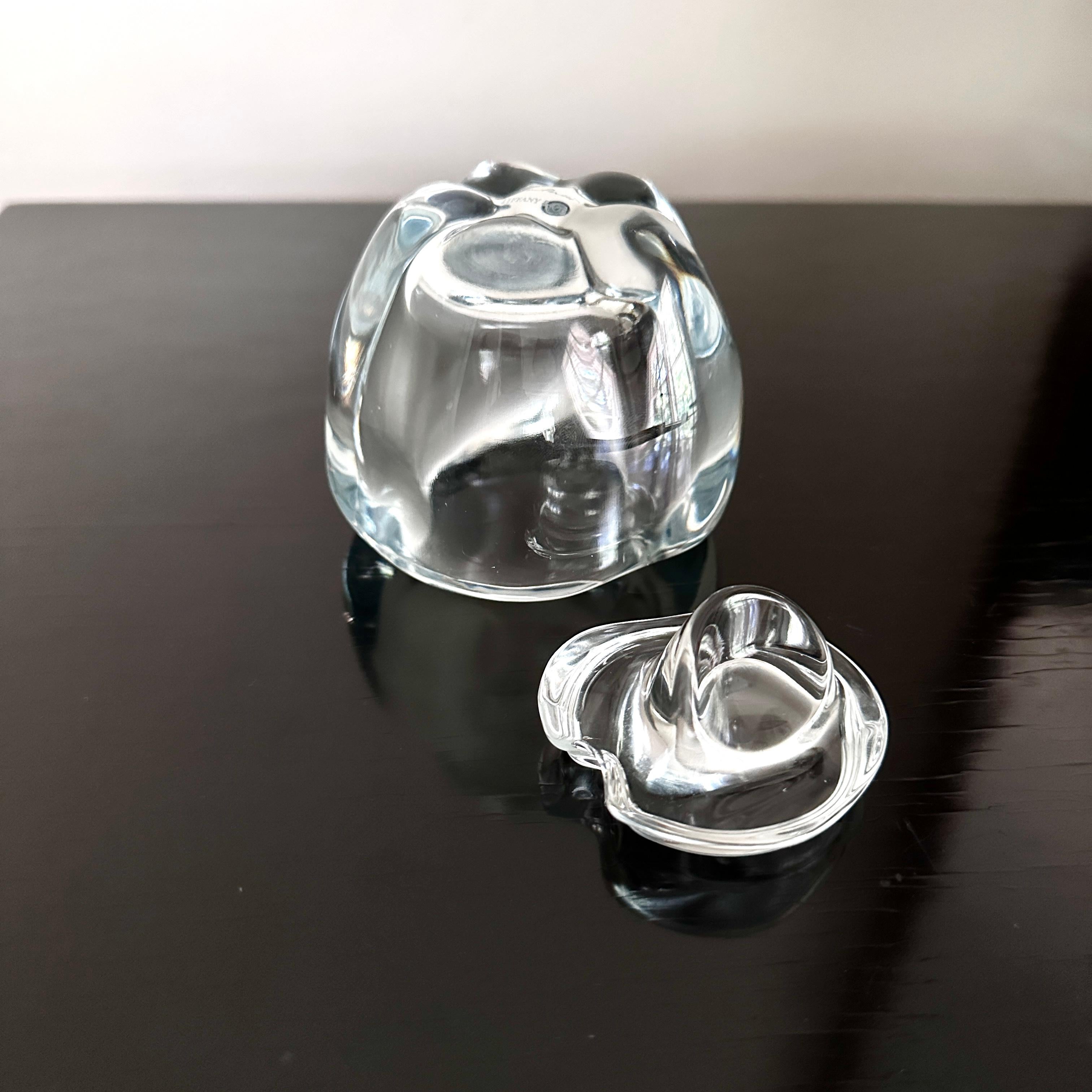 Italian Crystel Apple Form Jam Jar Designed by Elsa Peretti for Tiffany & Co. For Sale 2
