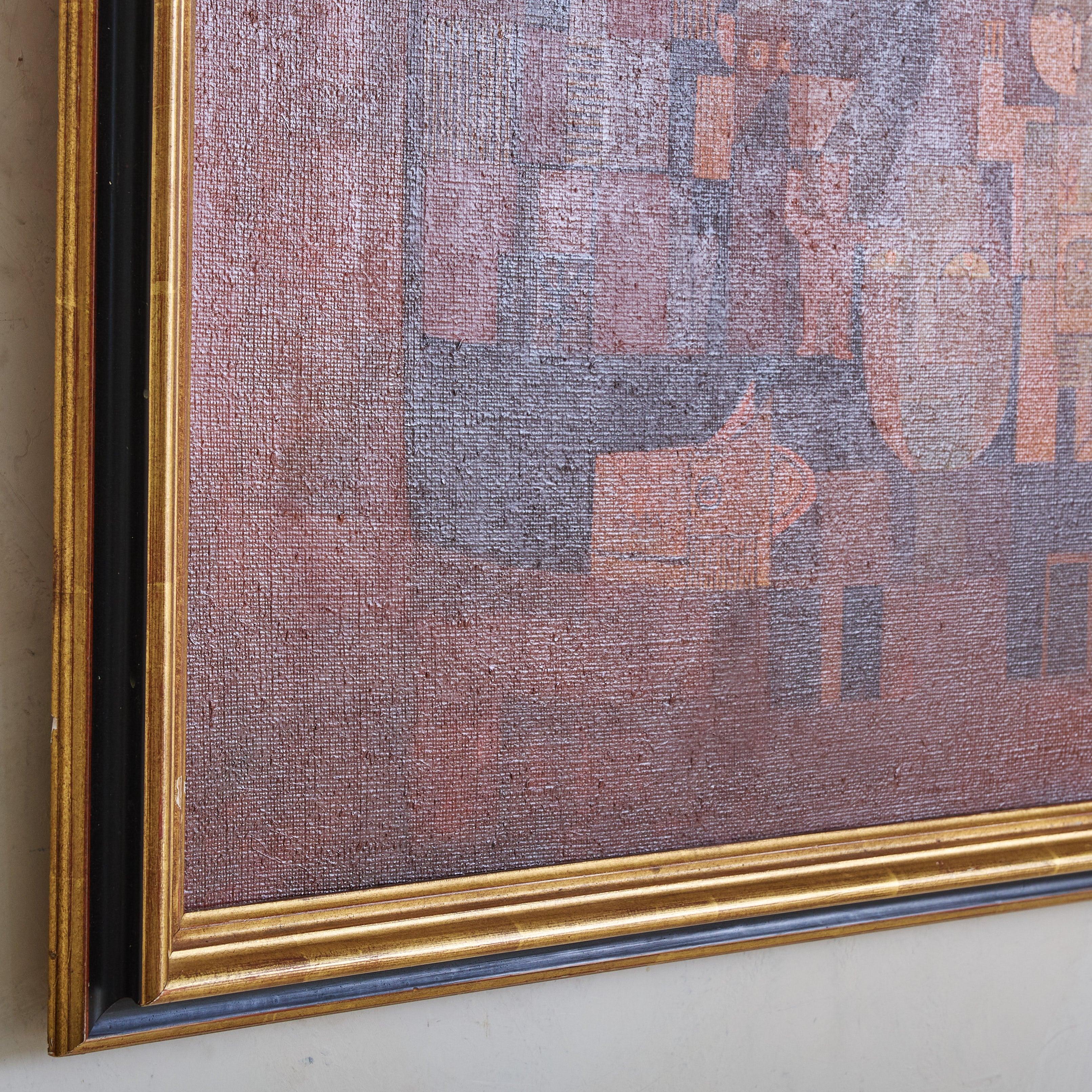 Italienisches kubistisches Gemälde, Öl auf Leinwand, Gemälde von Boggio, 1971 (Moderne der Mitte des Jahrhunderts) im Angebot