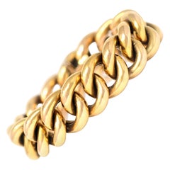 Vintage Italian Curb Link Bracelet in 14 Karat Yellow Gold, circa 1950