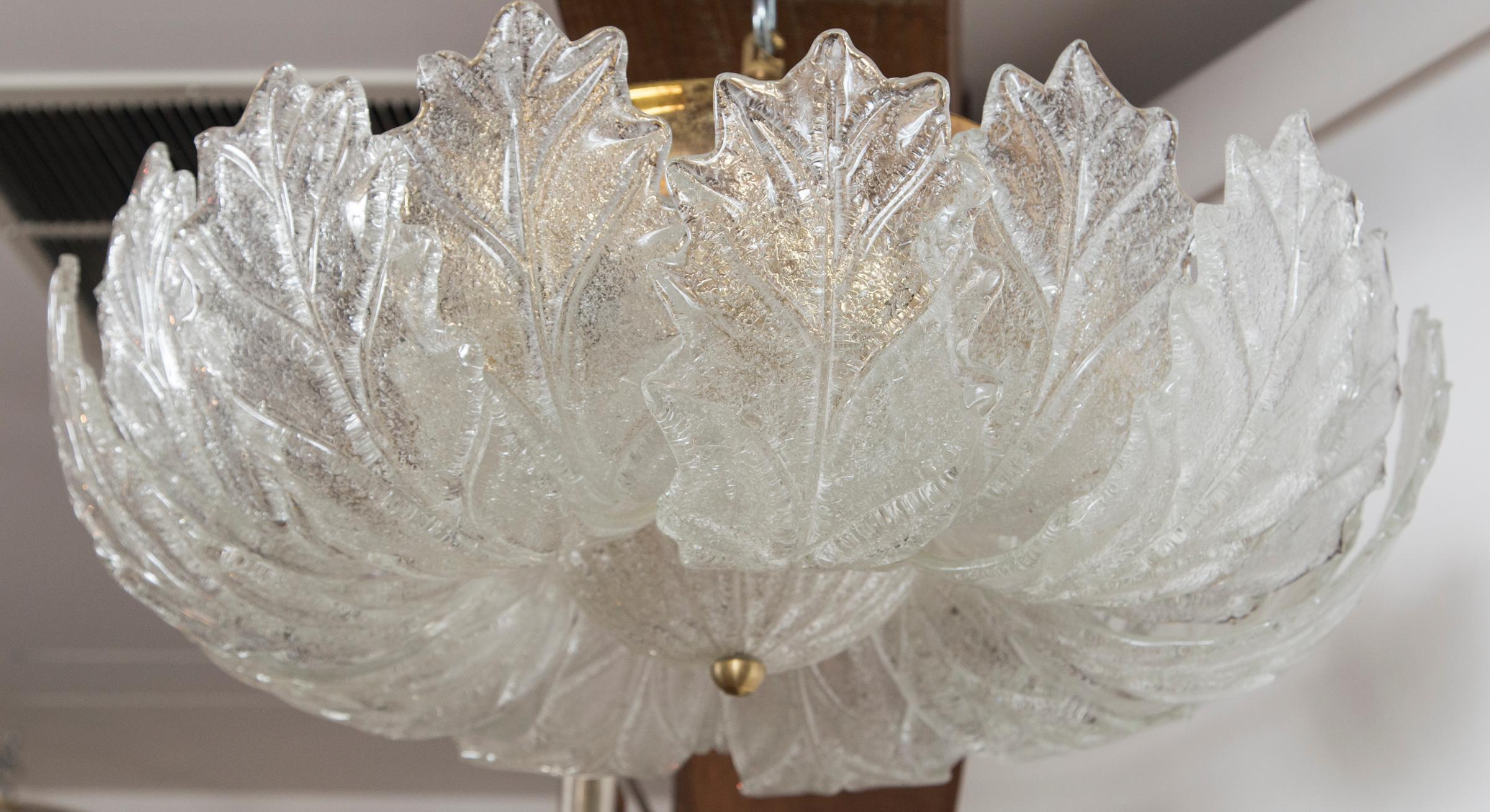 Mid Century Italian Curling Leaf Ceiling Fixtures,  2 Available For Sale 2