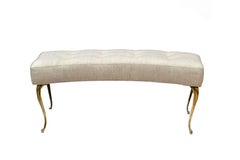 Italian Curved Bench with Brass Legs
