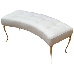 Italian Curved Bench with Brass Legs