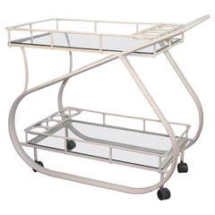 Italian Curved Cast Aluminum Bar Cart