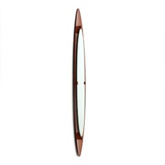 Italian Curved Plywood Frame Mirror, 1950s