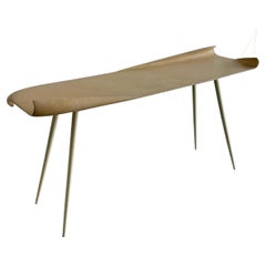 Italian curved scroll edge console table