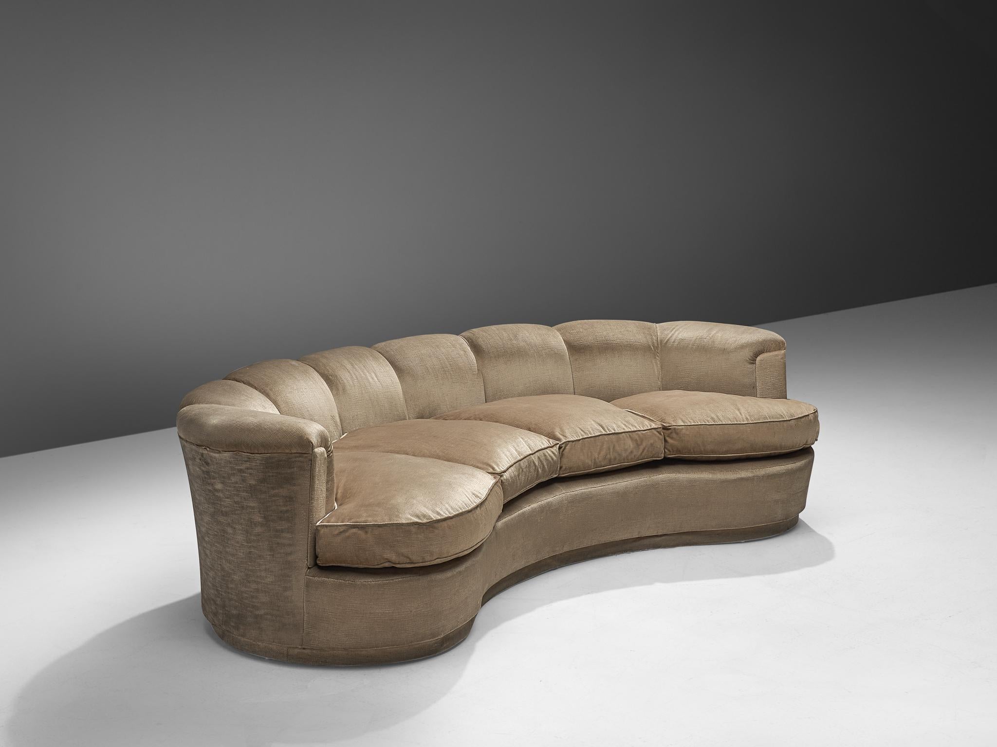 curved sofa beige