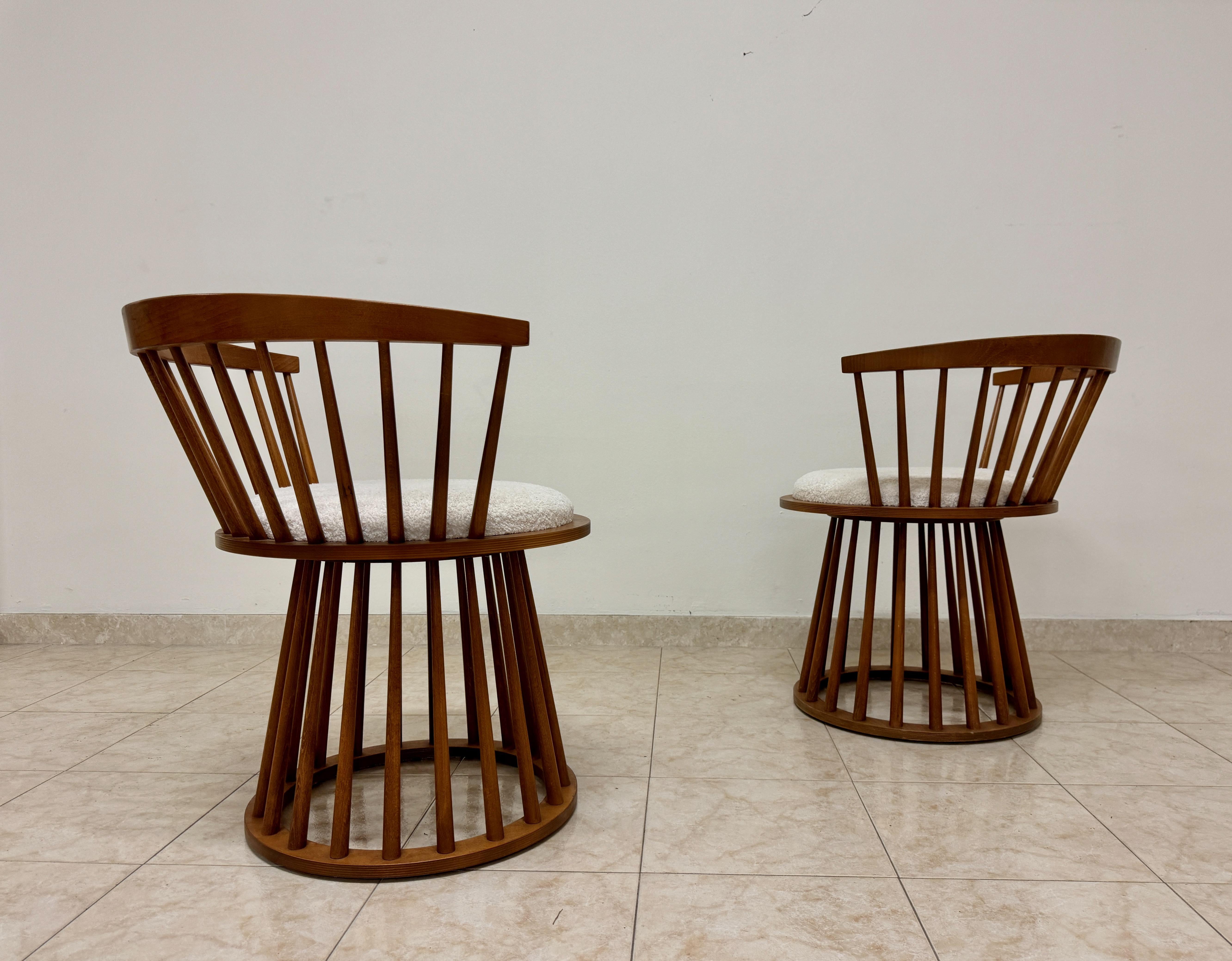 Fauteuils italiens à dossier courbe Sticks en vente 4