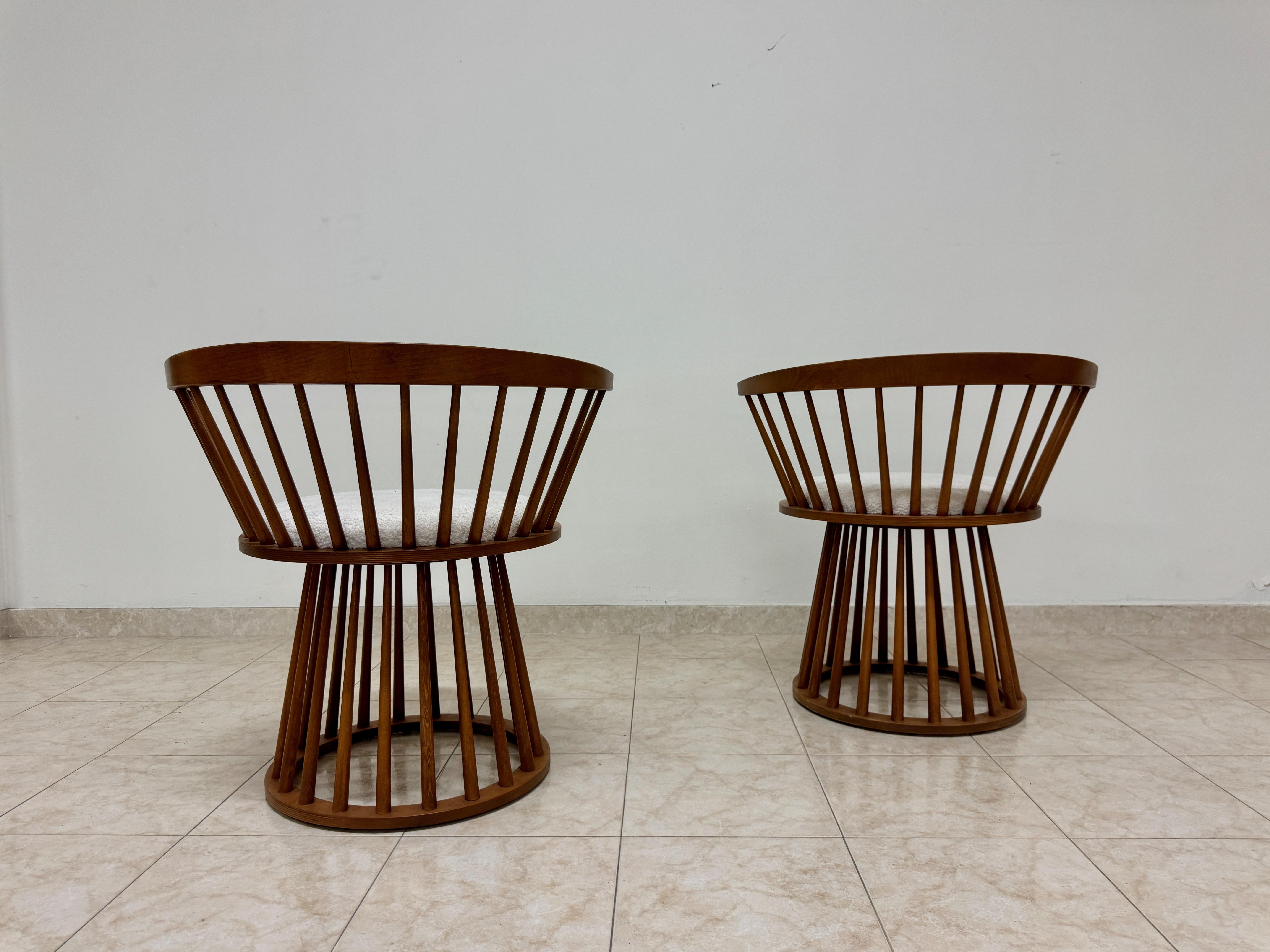 Fauteuils italiens à dossier courbe Sticks en vente 5