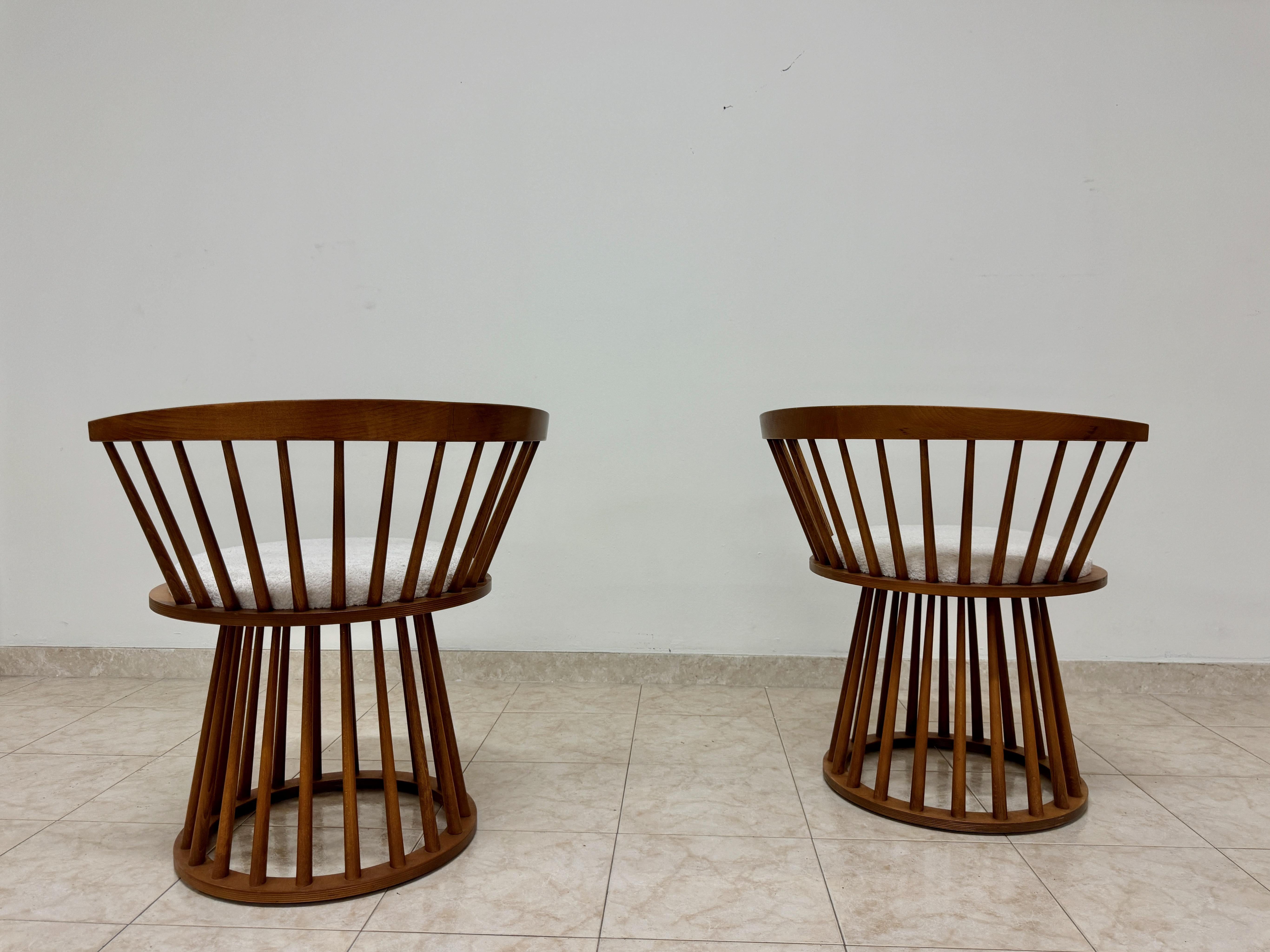 Fauteuils italiens à dossier courbe Sticks en vente 6