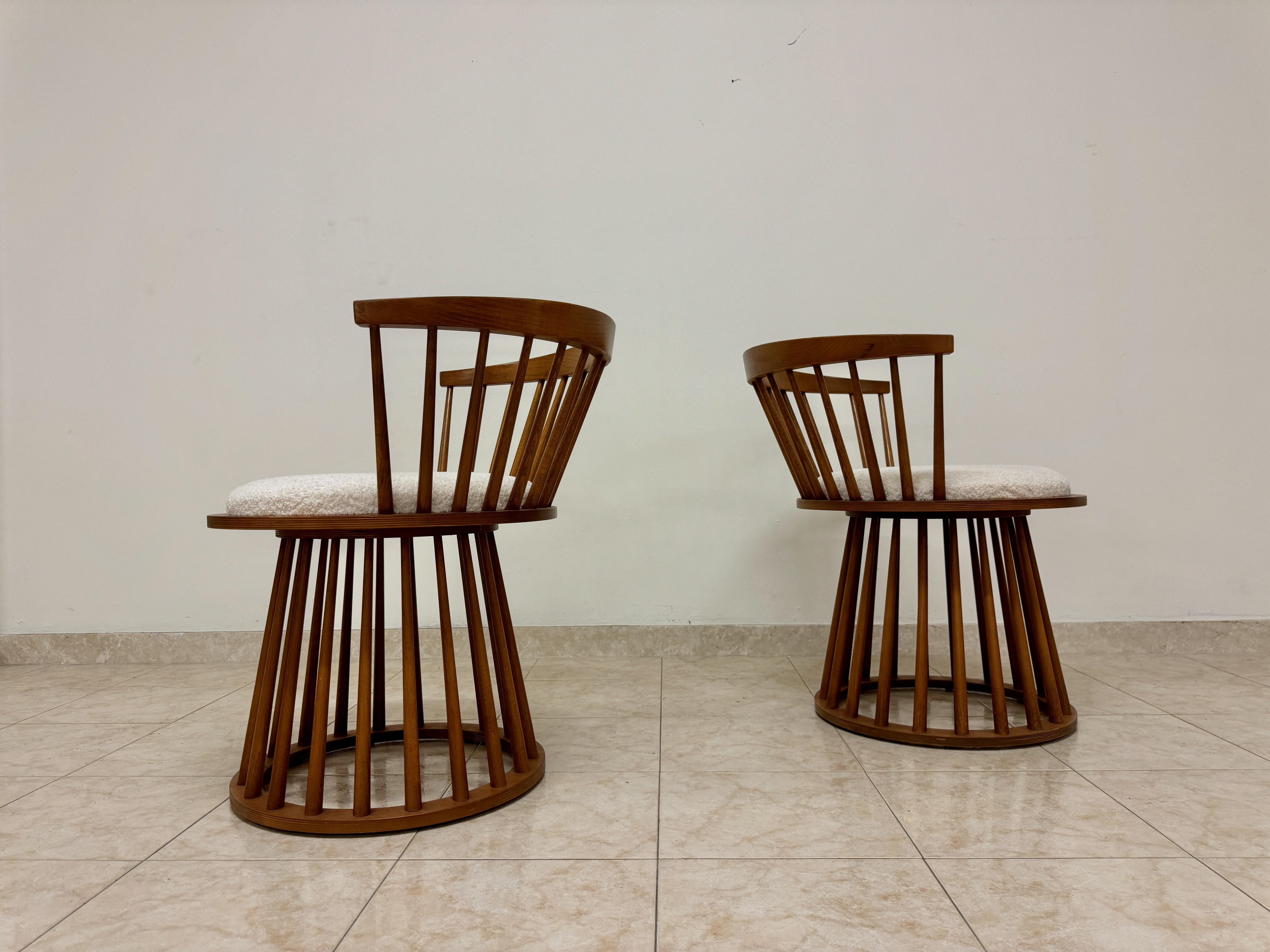 Fauteuils italiens à dossier courbe Sticks en vente 7