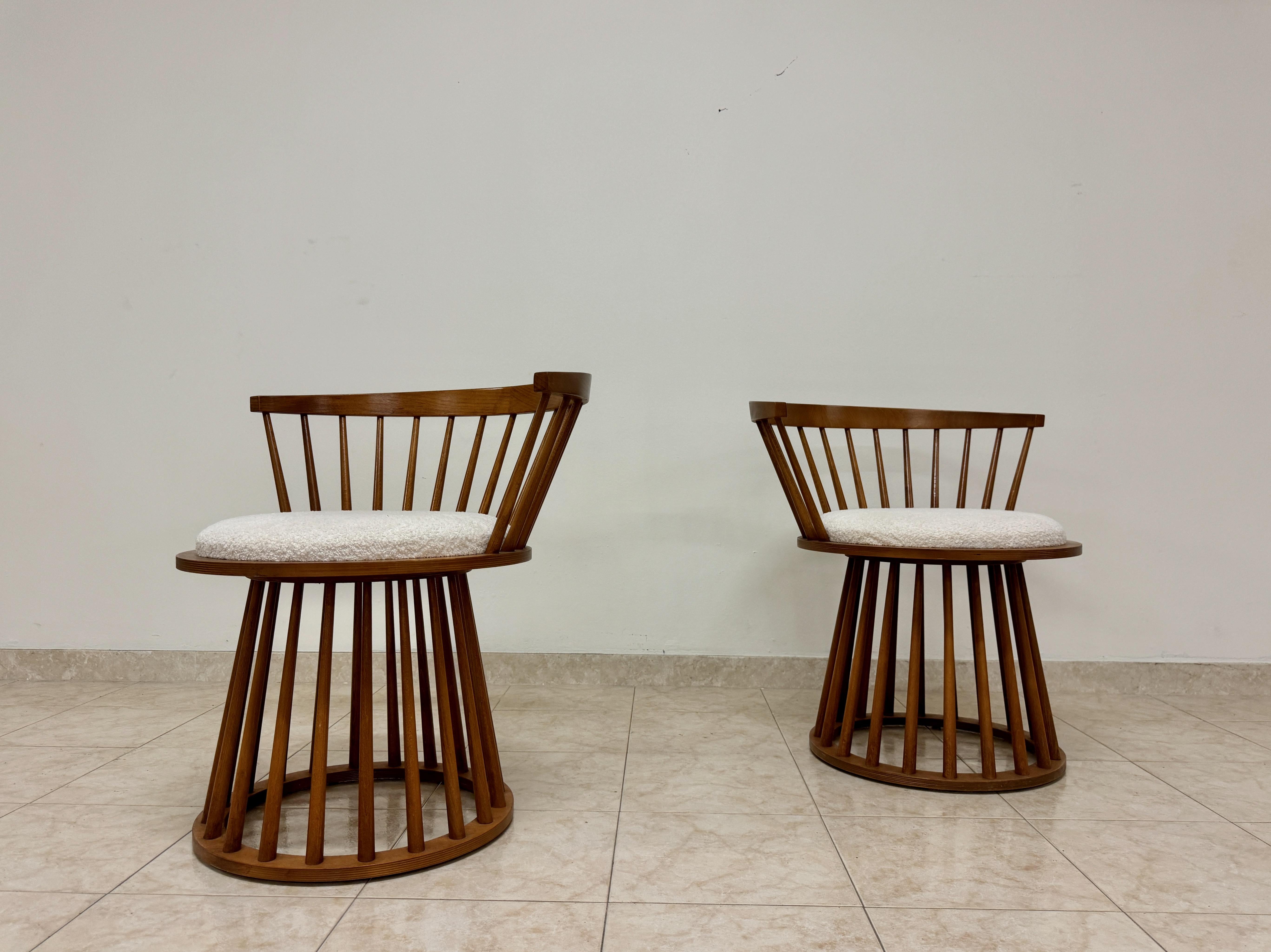 Fauteuils italiens à dossier courbe Sticks en vente 8