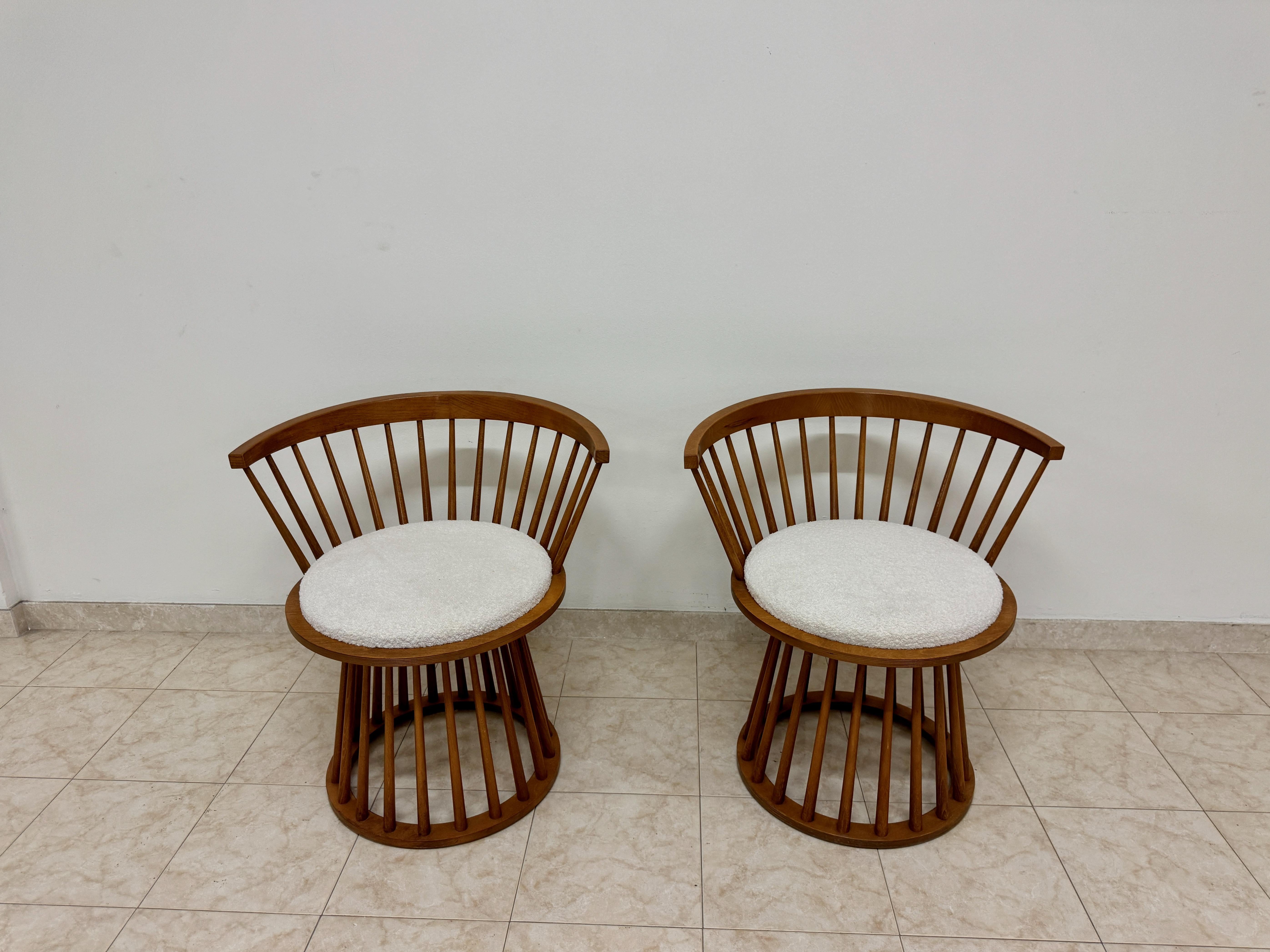 Mid-Century Modern Fauteuils italiens à dossier courbe Sticks en vente