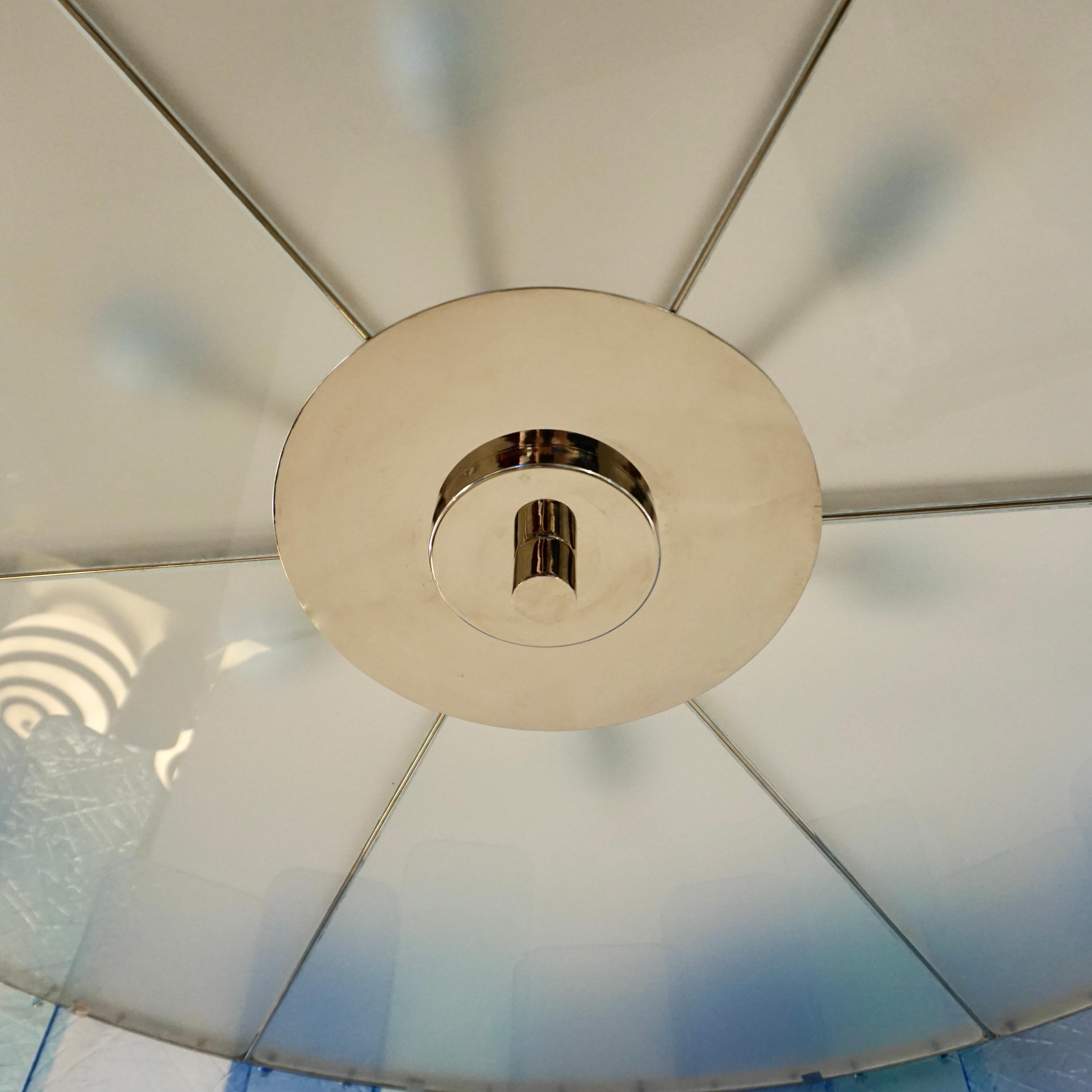 Italian Custom Aquamarine Cobalt Blue Texture Murano Glass Chandelier/Flushmount For Sale 5