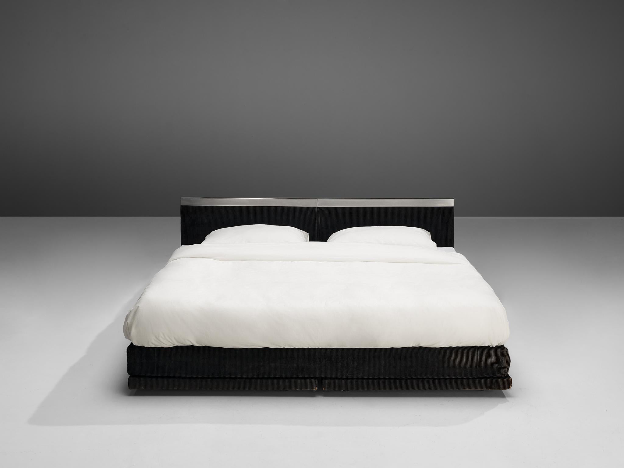 Post-Modern Italian Custom-Made Bed by Bazzani with Aluminium Details