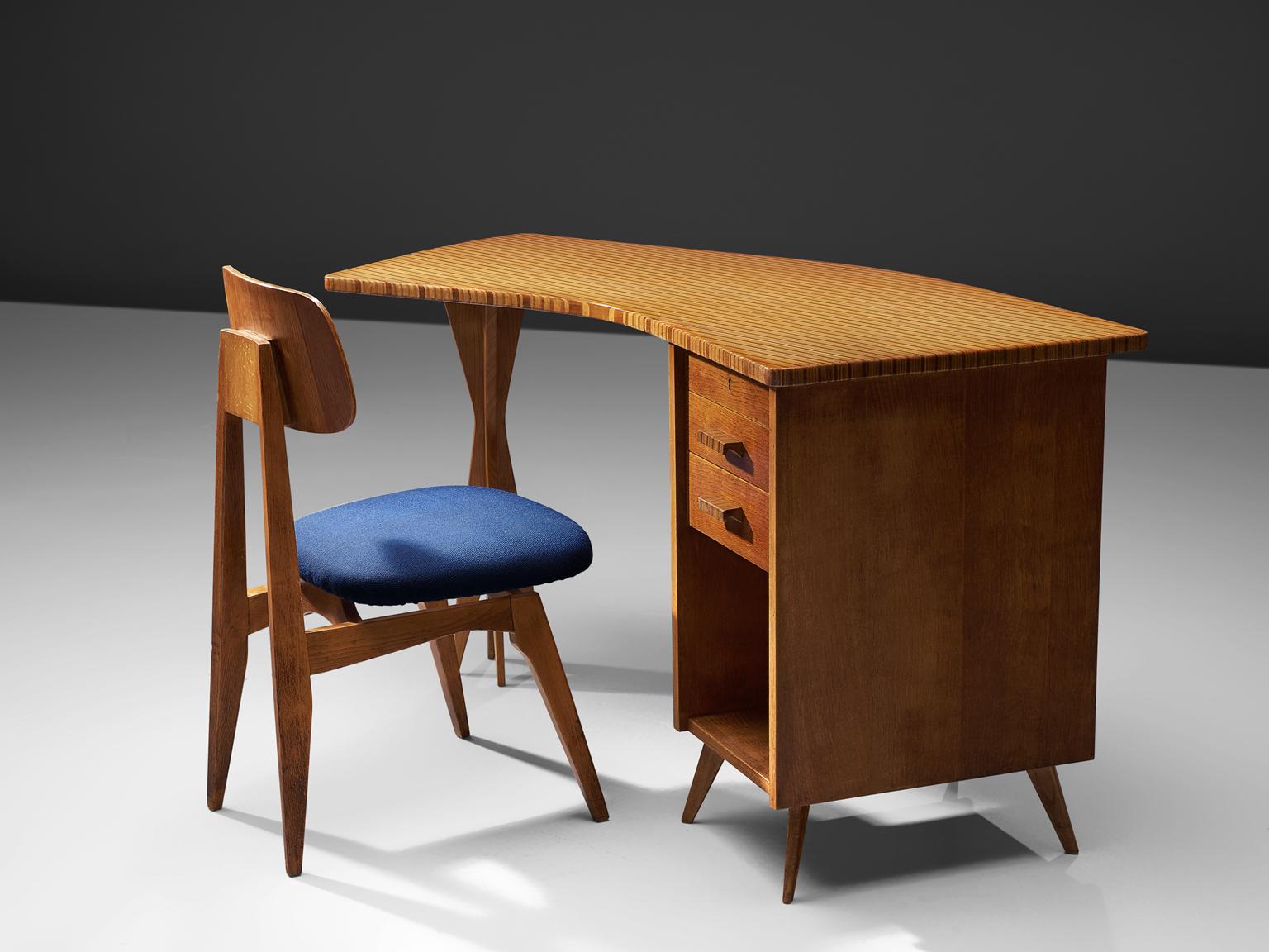 Elm Italian Custom-Made Writing Desk and Chair