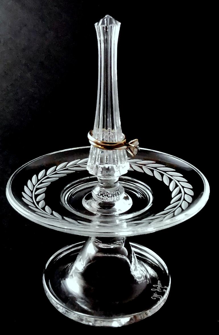 Italian Cut And Ground Crystal Ring Holder 8