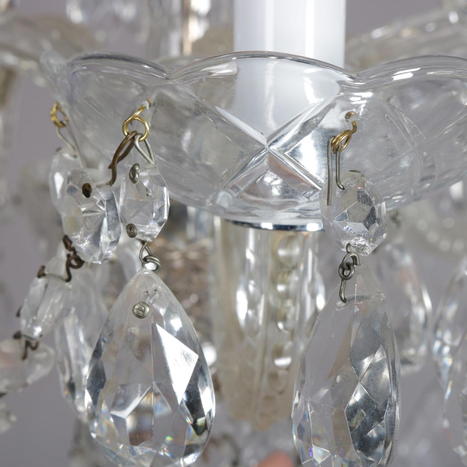 Italian Cut Crystal and Chrome Petite Chandelier for Hall, Bath or Dinette 2