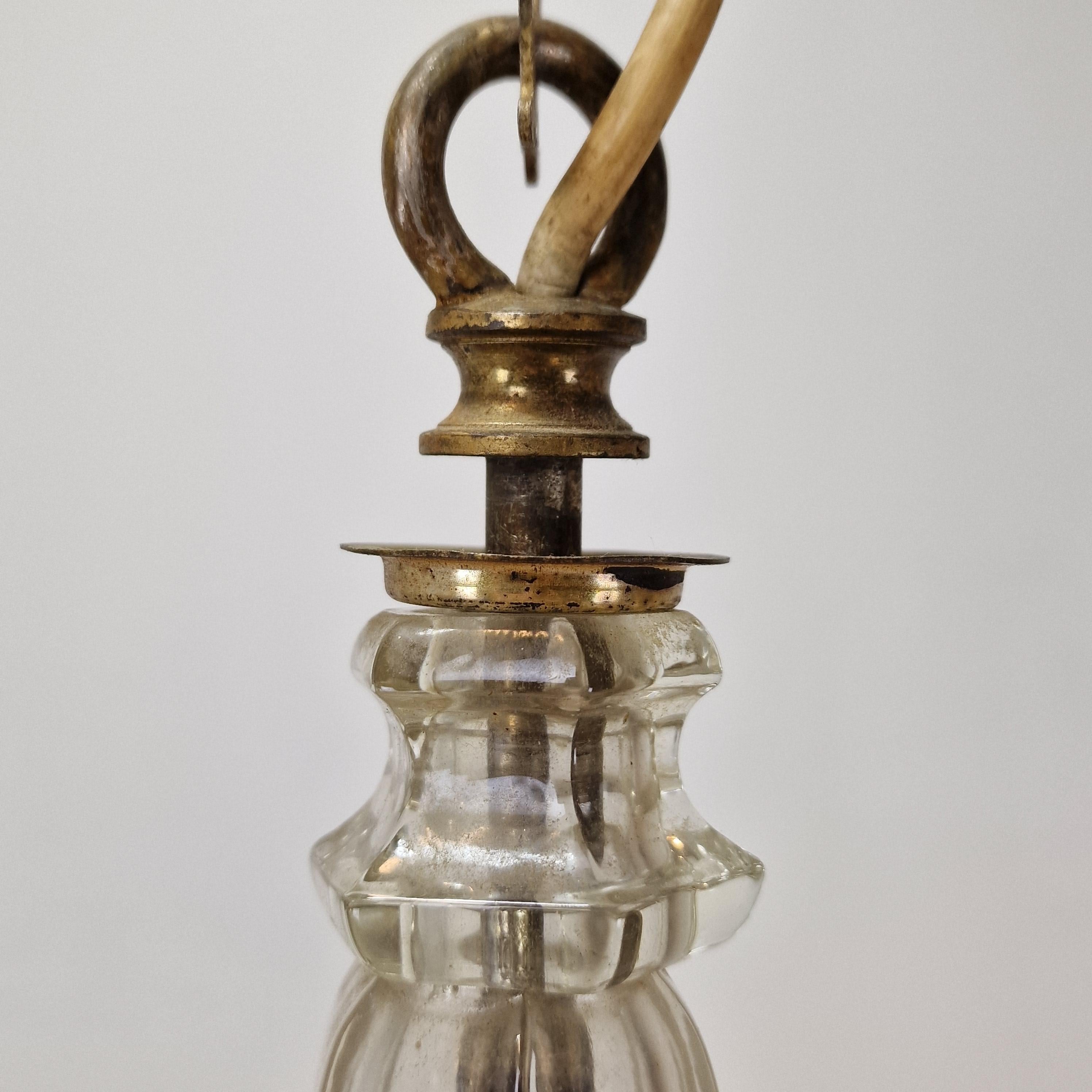 Lanterne ou lampe suspendue italienne en cristal taillé, 1900 en vente 3